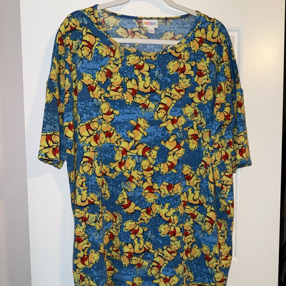 LuLaRoe Blue and Yellow Winnie the Pooh Top